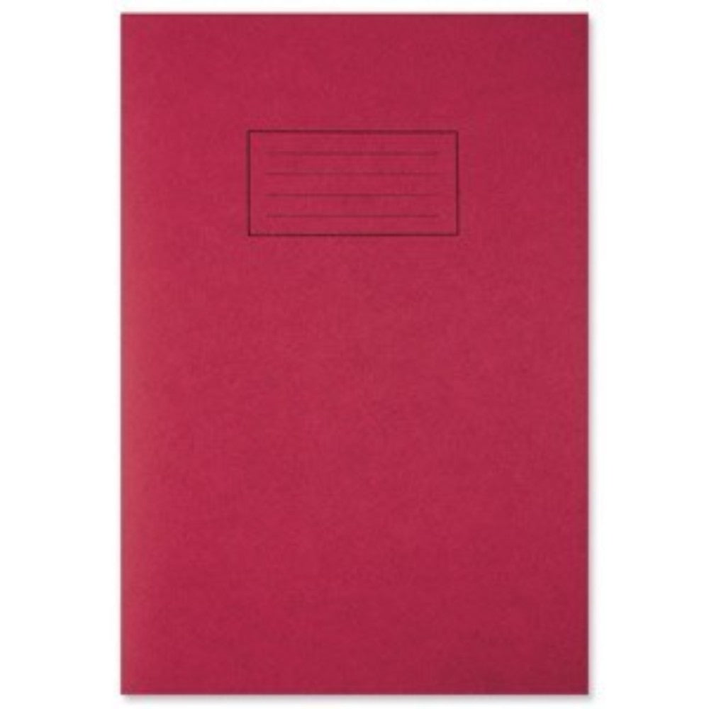 Silvine A4 Red Exercise Book - Lined with Margin