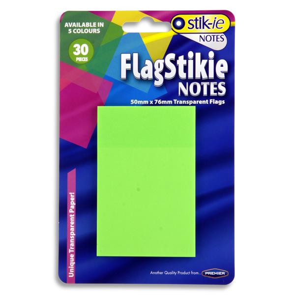 Pack of 30 Piece 50 x 76mm Flag Stikie Notes by Stik-Ie