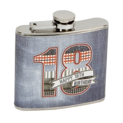 Laura Darrington Denim Collection 18th Birthday Hipflask