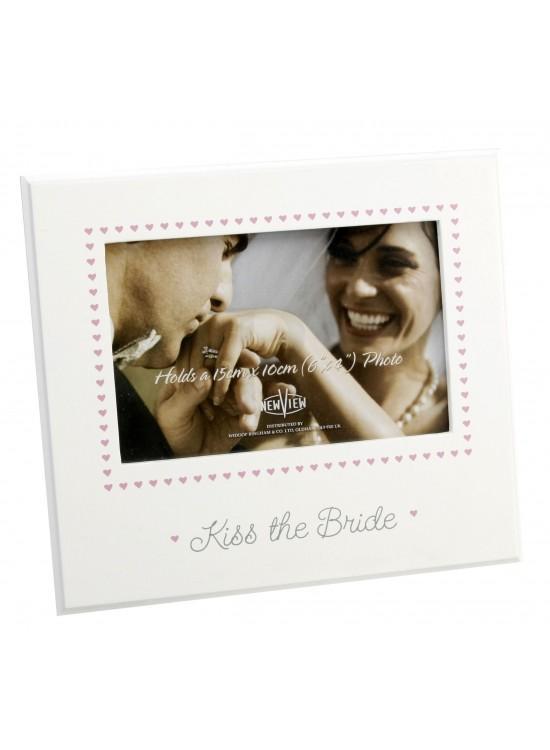 New View Petite MDF Photo Frame "Kiss The Bride" Wedding