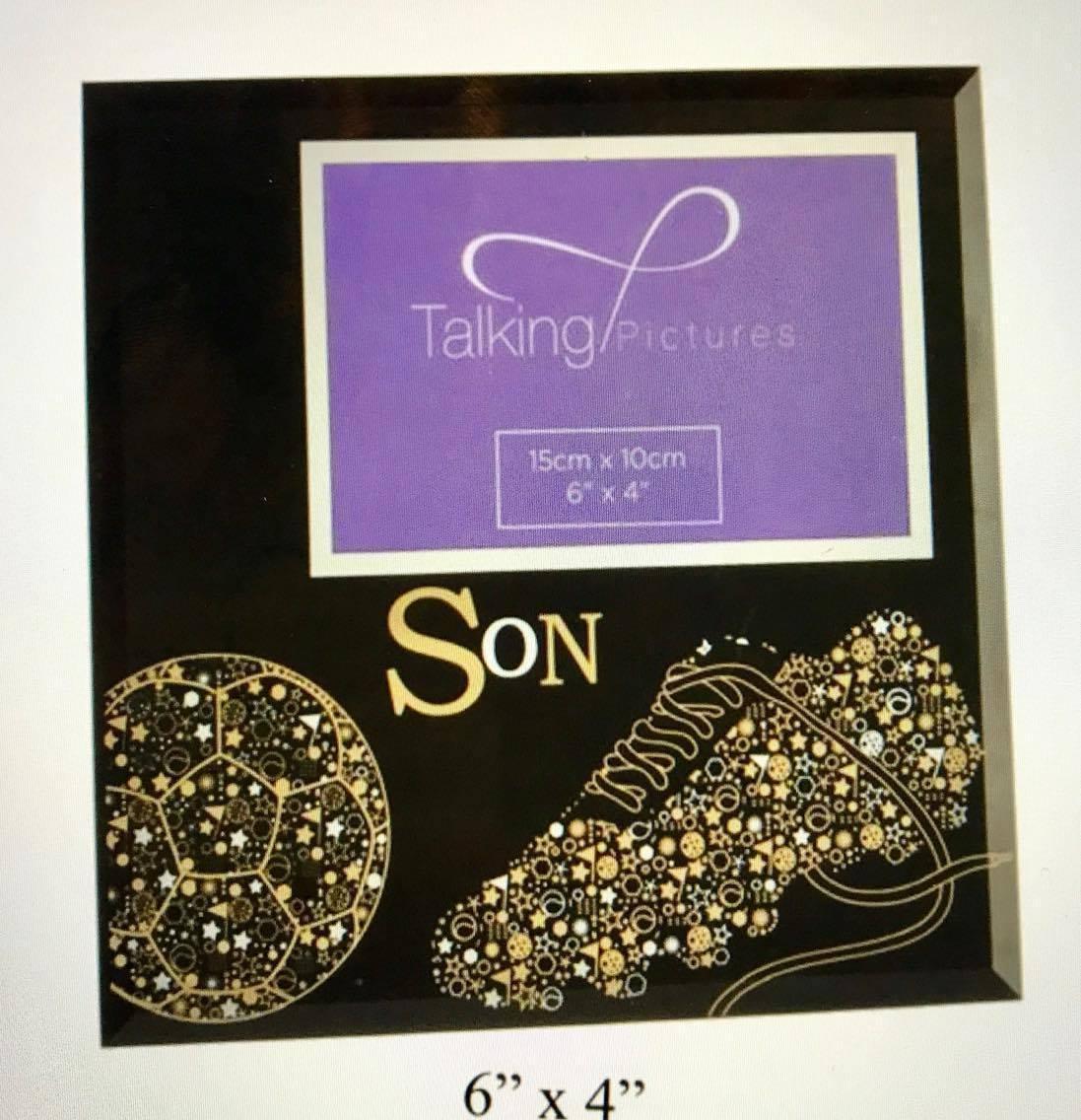 For Son Black Glass Photo Frame