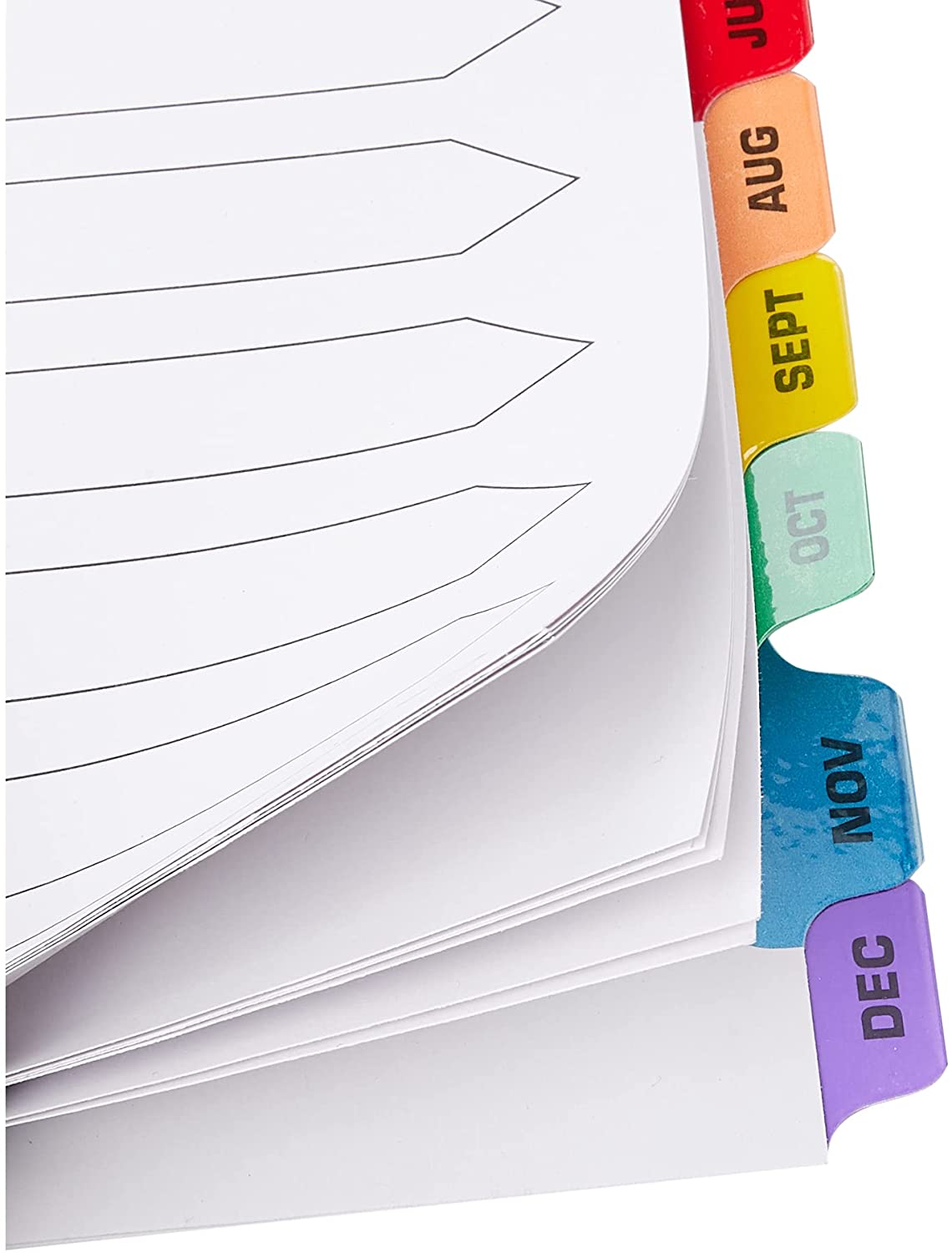 A4 Pre-Printed Tabs Multi Punched January to December Reinforced Multi-Colour Index