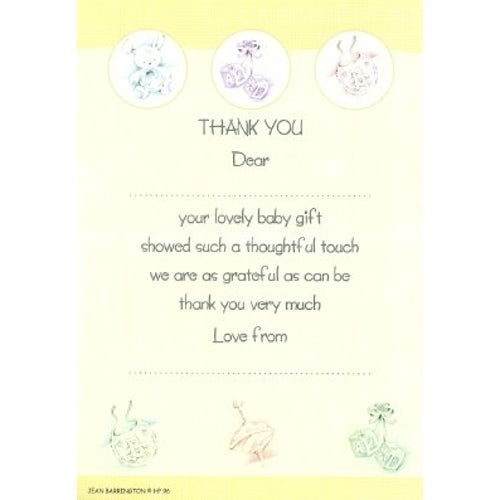 Thank you for the Baby Gift - 20 sheets & envelopes