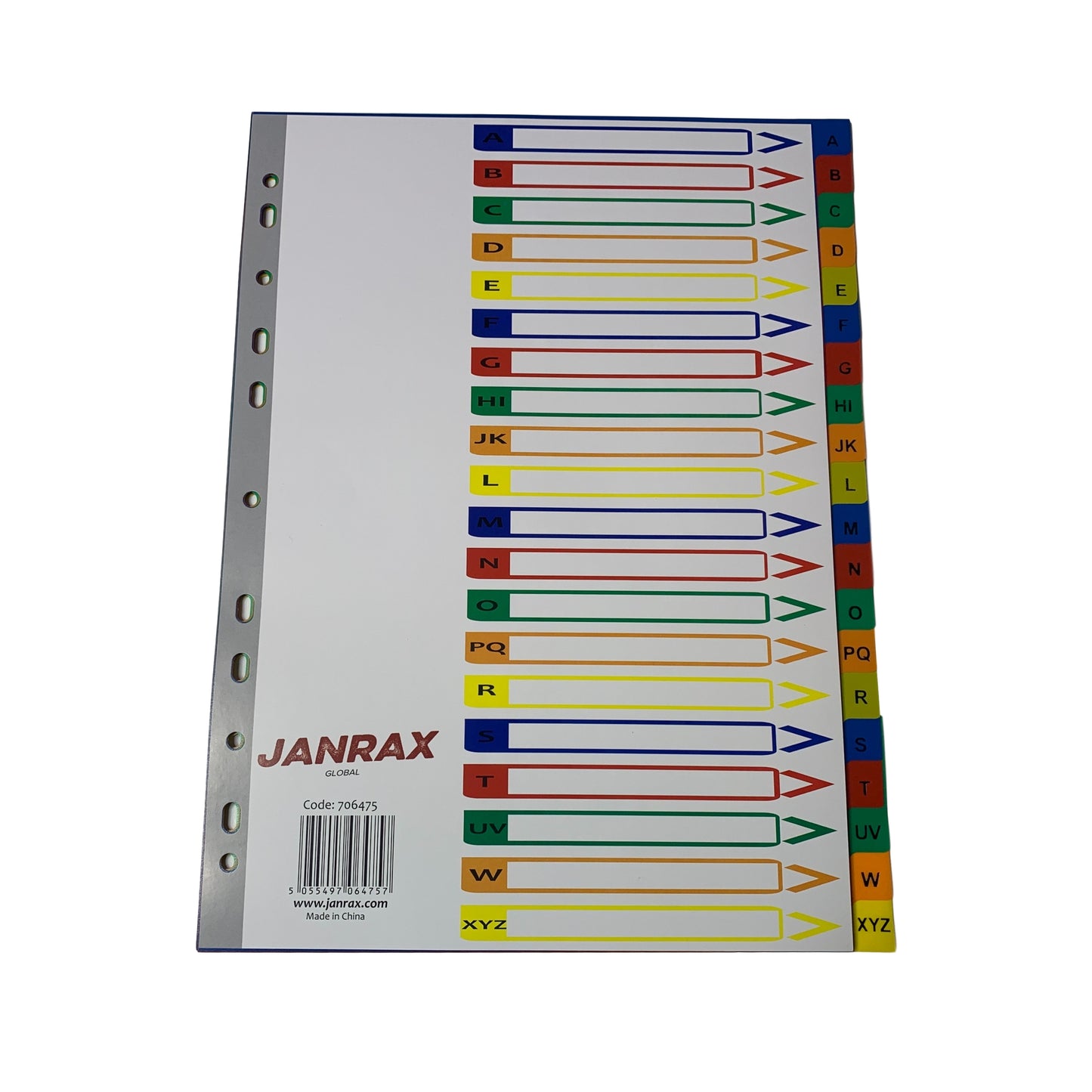 A4 A-Z 20 Part Polypropylene Dividers with Reinforced Index Cover