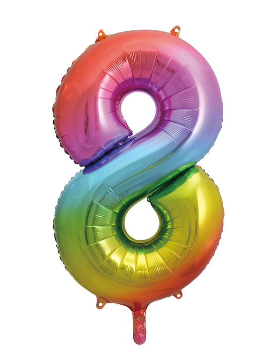 Rainbow Giant Trendies Design 8 Number Balloon