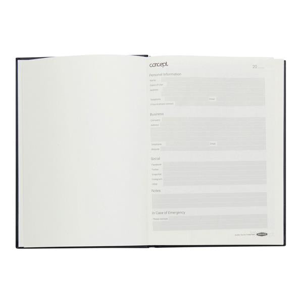 A5 Page A Day Undated Diary by Concept Green