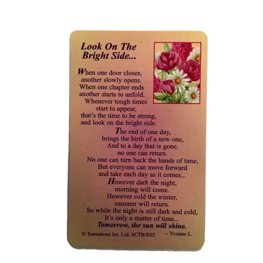 Look On The Bright Side Sentimental Keepsake Wallet / Purse Card