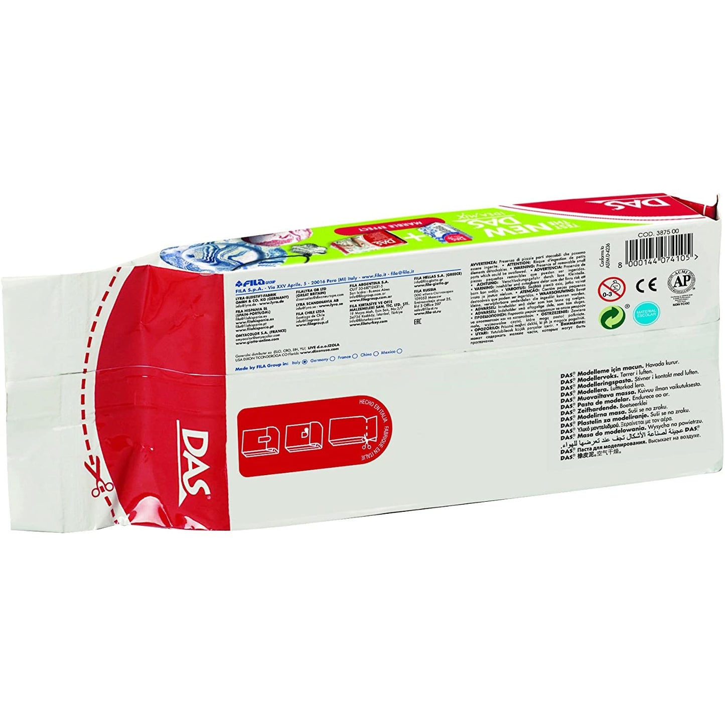 Pack of 1kg Das White Air Hardening Modelling Clay by Fila