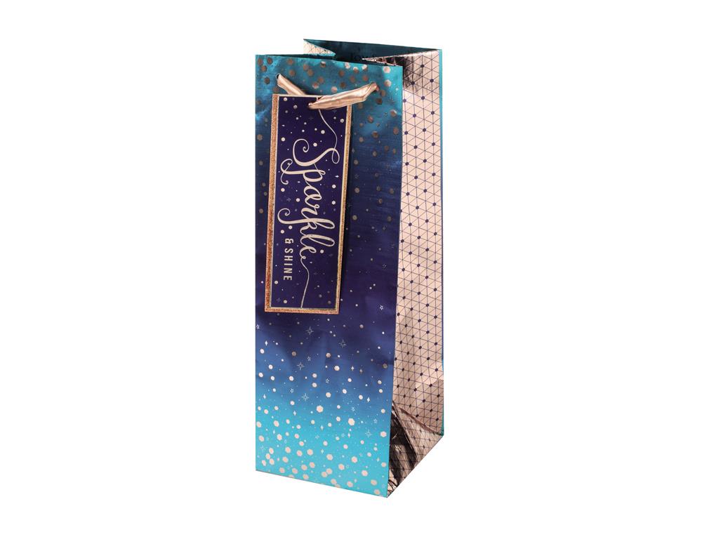 Seasonal Celebration Design Bottle Size Christmas Gift Bag