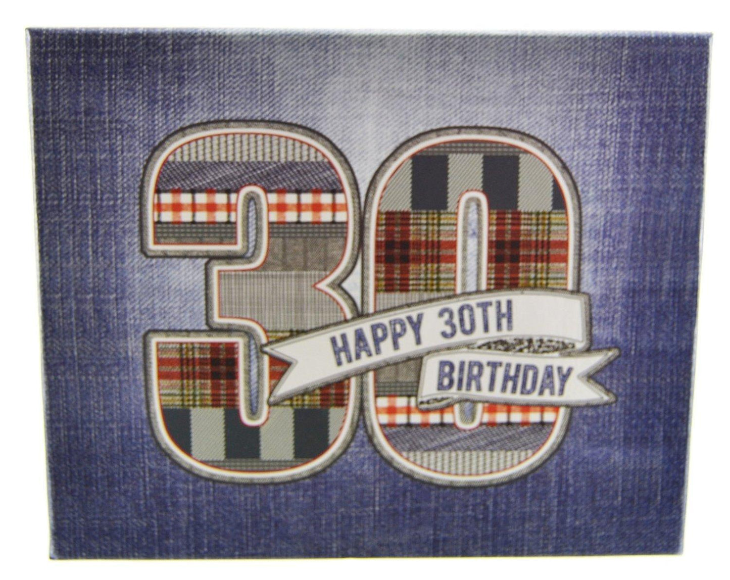 Laura Darrington Denim Collection Wooden Picture Frame, 30th Birthday - 4" x 6" Photo