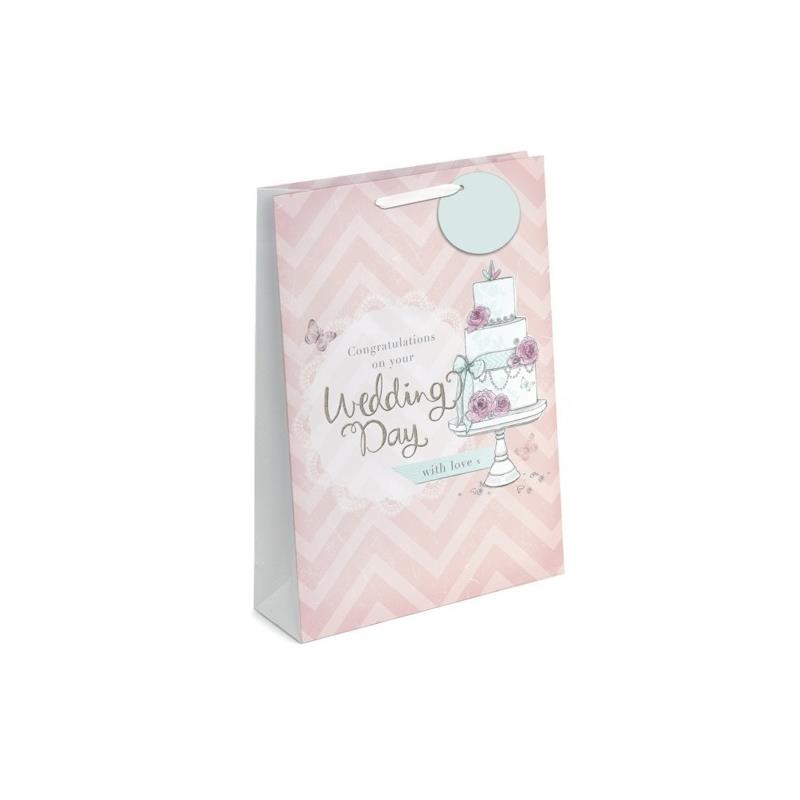 Pack of 12 Cake Design Medium Wedding Day Gift Bags