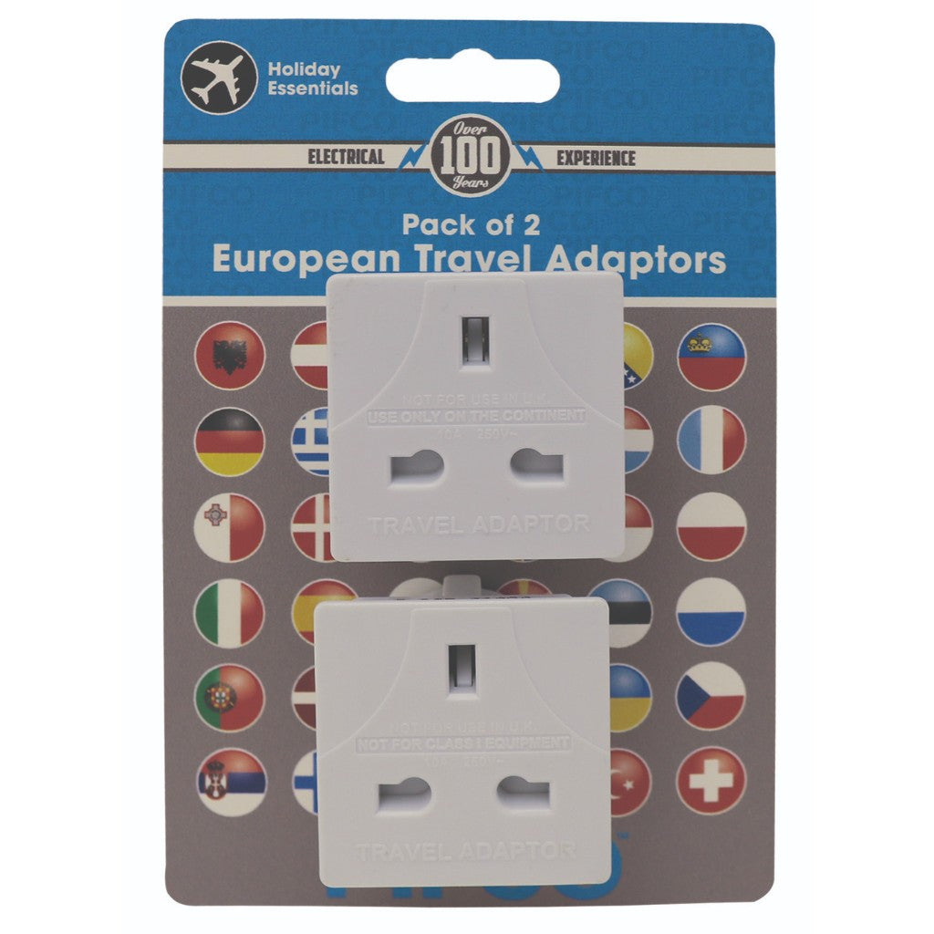 Pack of 2 European Travel Adaptors