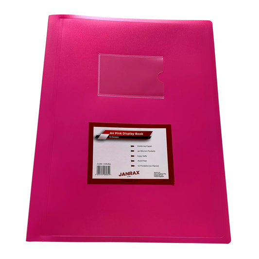 A4 Pink Flexible Cover 10 Pocket Display Book