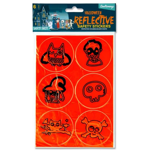 Pack of 6 Halloween High-visibility Reflective Safety Stickers by Emotionery