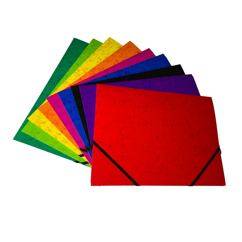 A4 Red Card 3 Flap Folder With Elastic Closure