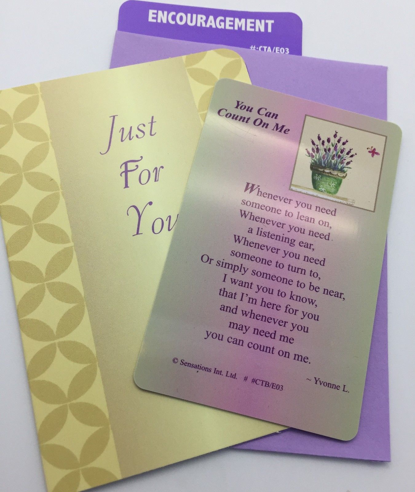 You Can Count On Me Sentimental Keepsake Wallet / Purse Card Encouragement