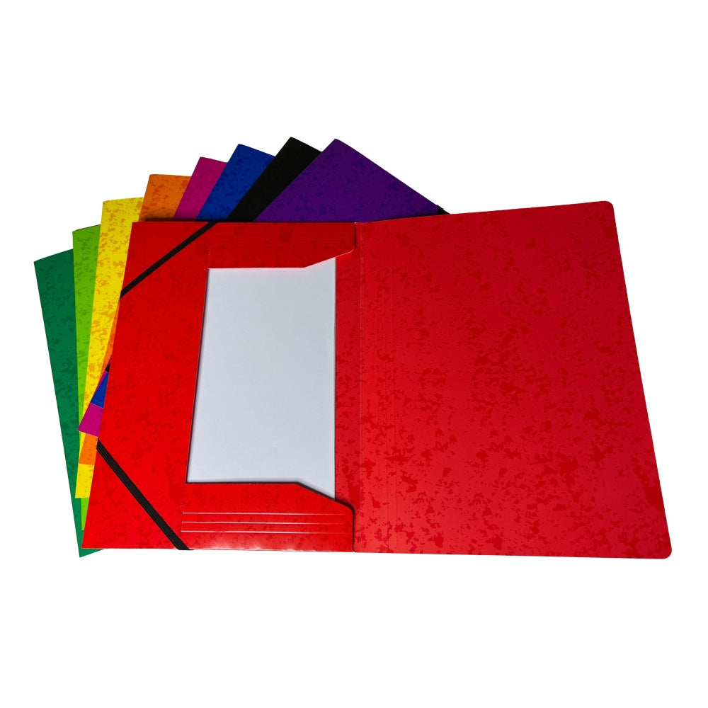 A4 Orange Card 3 Flap Folder With Elastic Closure