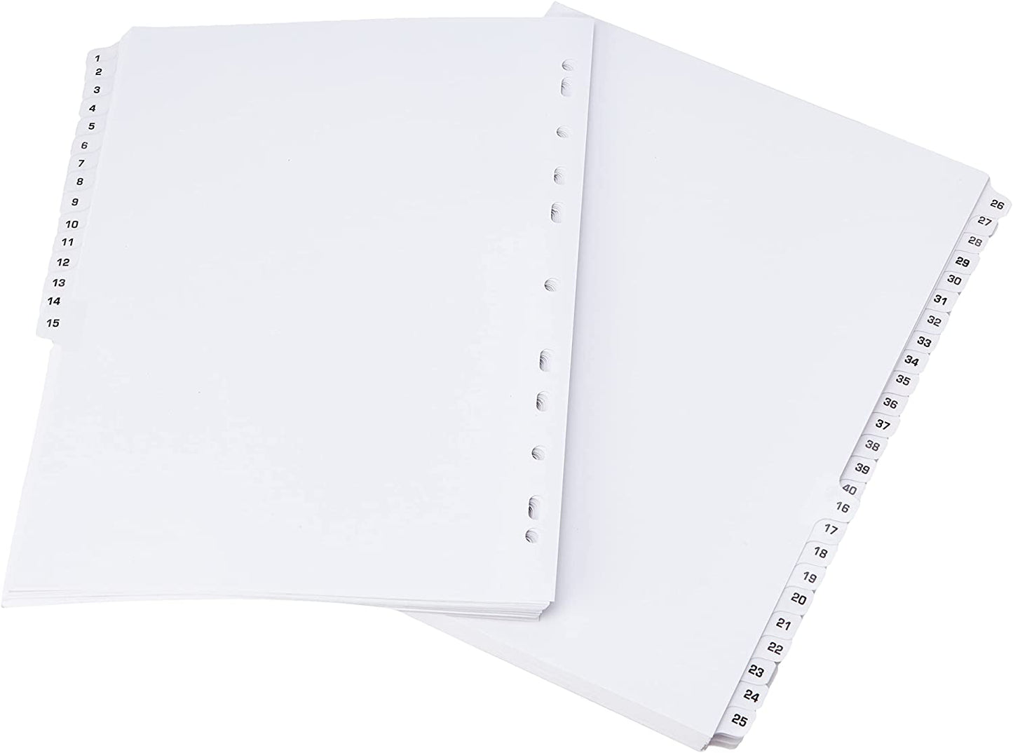 1-100 Index Multi-Punched Reinforced Board Clear Tab A4 White