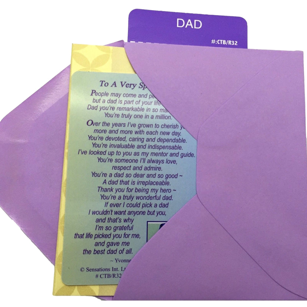 To a Very Special Dad. Sentimental Keepsake Wallet/Purse Greeting Card, GIFT ANY TIME