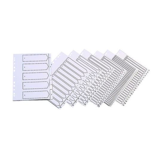 20-Part A-Z Index Multi-punched Polypropylene White A4