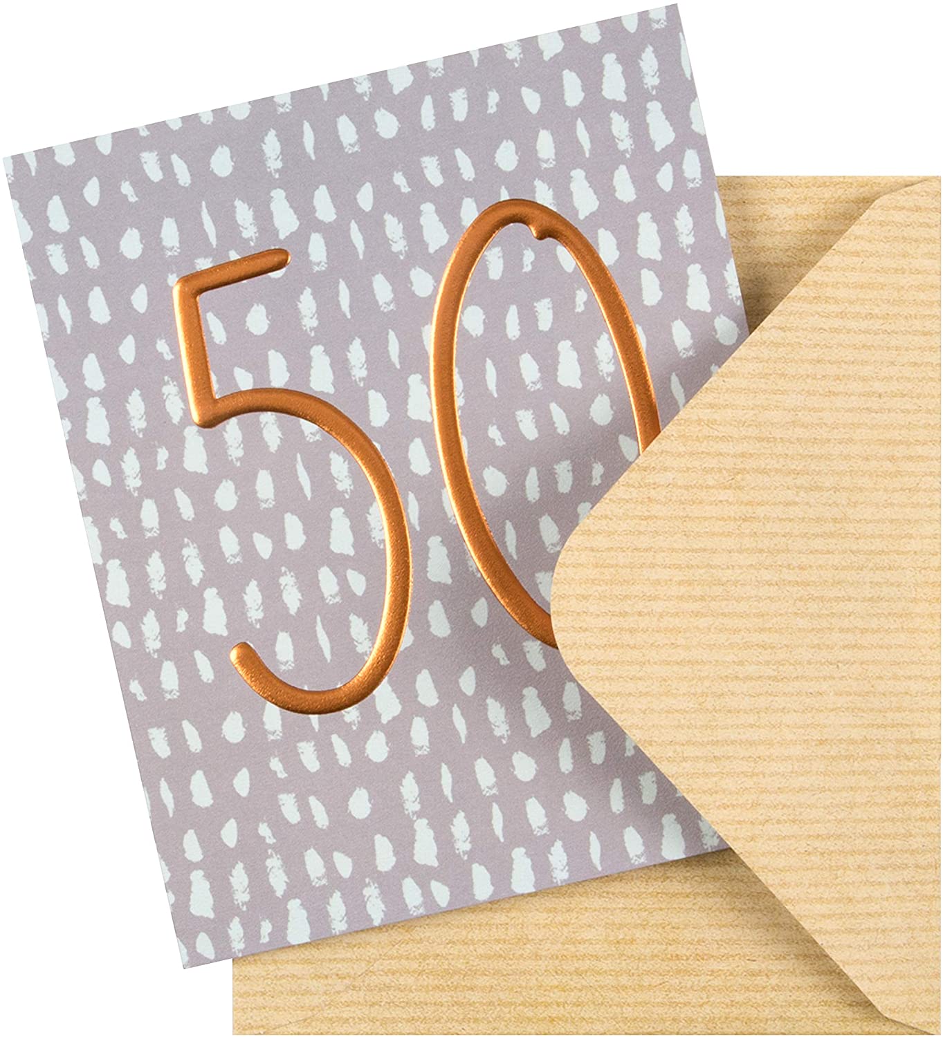 Embossed Copper Foil Number Design 50th Birthday Card