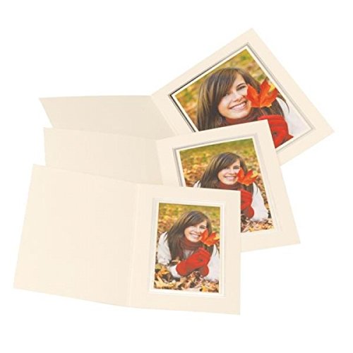 Pack of 50 Ivory Silver Slip In Photo Folder 6x4" by Kenro