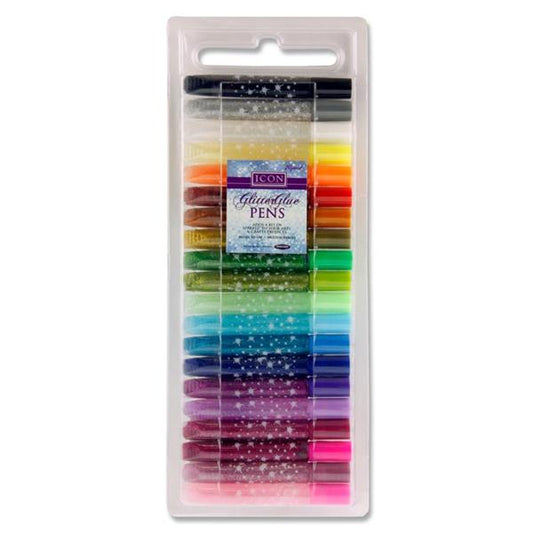 Pack of 20 Glitter Glue Pens by Icon Art