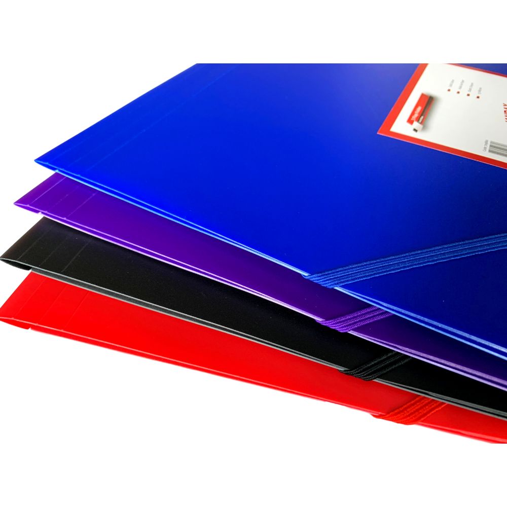 Janrax A4 Purple 3 Flap Folder with Elasticated Closure