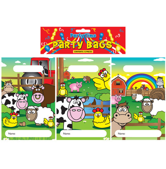 Pack of 12 Farm Design Party Bags