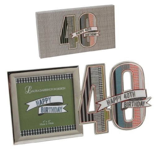 40th Birthday Laura Darrington Denim Collection Silverplated Photo Frame Gift