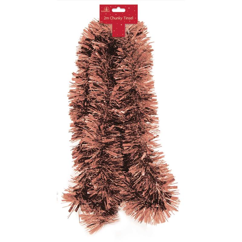 2m Copper Christmas Chunky Tinsel