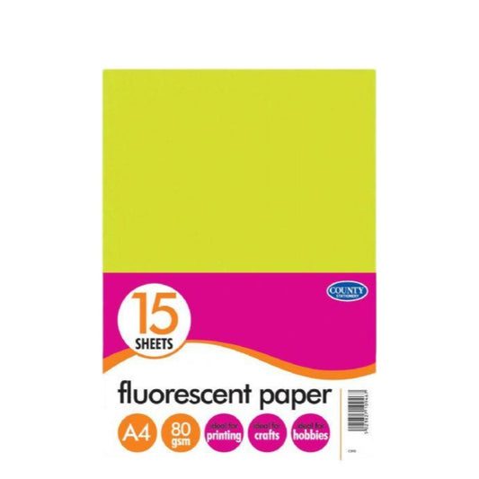 Pack of 15 A4 Fluorescent Papers 80gsm