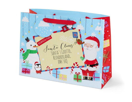 Christmas Santa And Friends Design Large Gift Bag