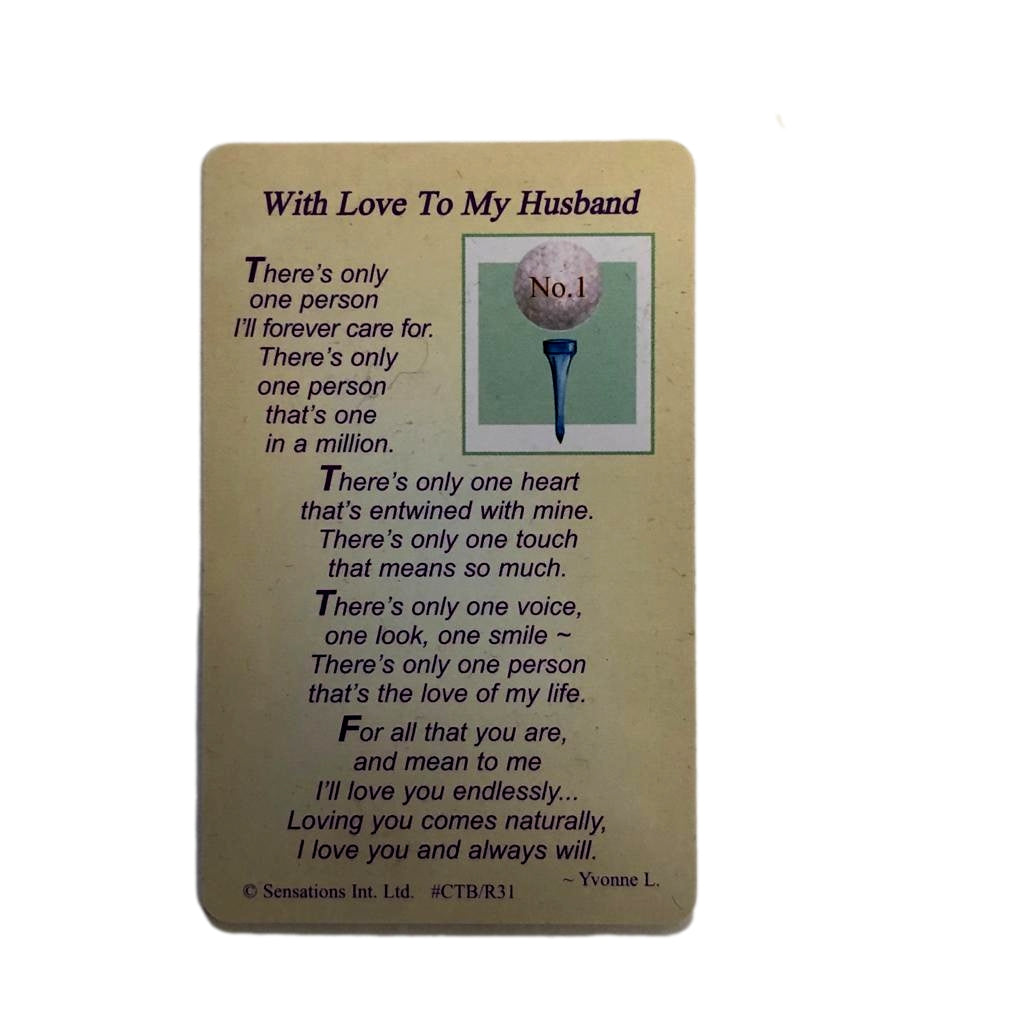 With Love To My Husband(Sentimental Keepsake Wallet / Purse Card)...