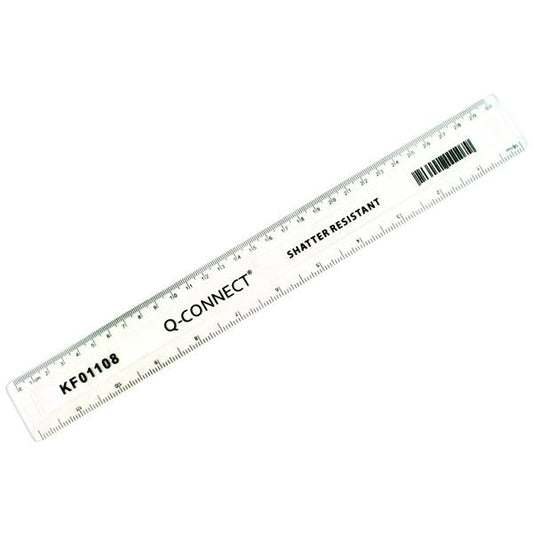 Shatter Resistant Ruler 30cm Clear (Pack of 10)