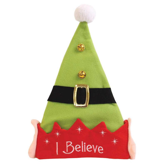 Christmas Santa Hat - "I Believe" Elf Design