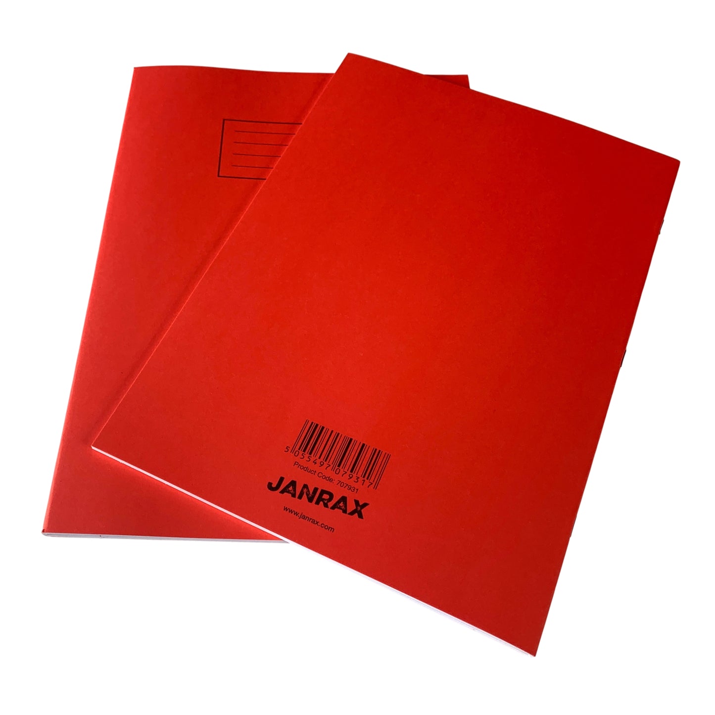 Pack of 50 Janrax A4 Red 80 Pages Feint and Ruled Exercise Books