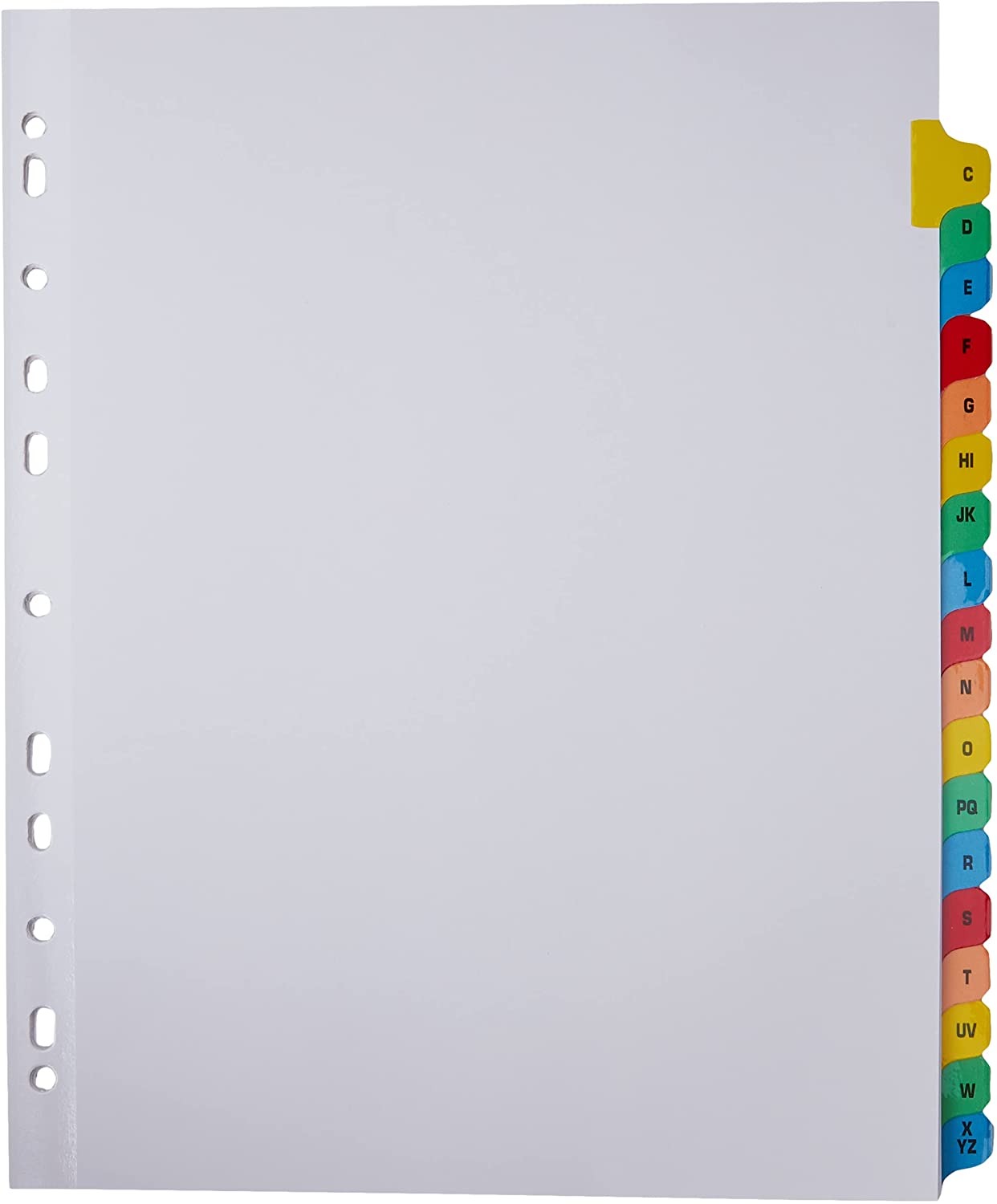 20 Part A-Z Index Extra Wide Dividers Reinforced Multi-Colour Tabs