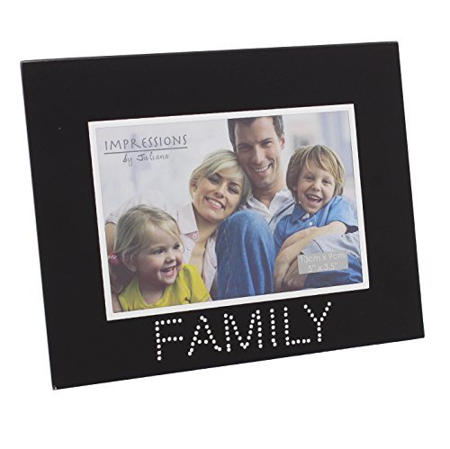 Black Glass The Family Photo Picture Frame 5x3.5"