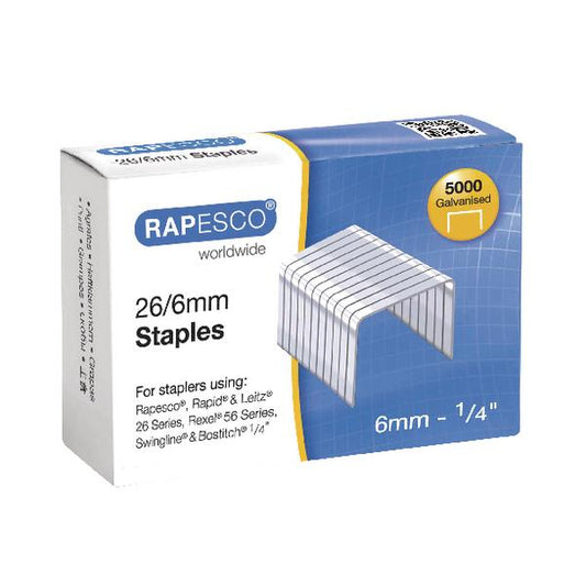 Rapesco 26/6mm Staples Chisel Point (Pack of 5000) S11662Z3