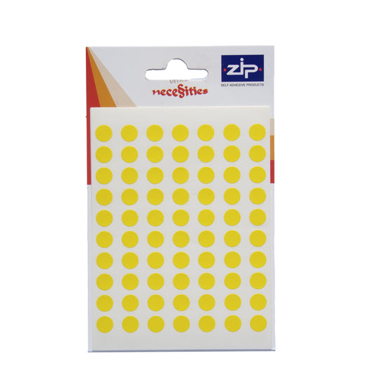 Pack of 490 8mm Yellow Labels