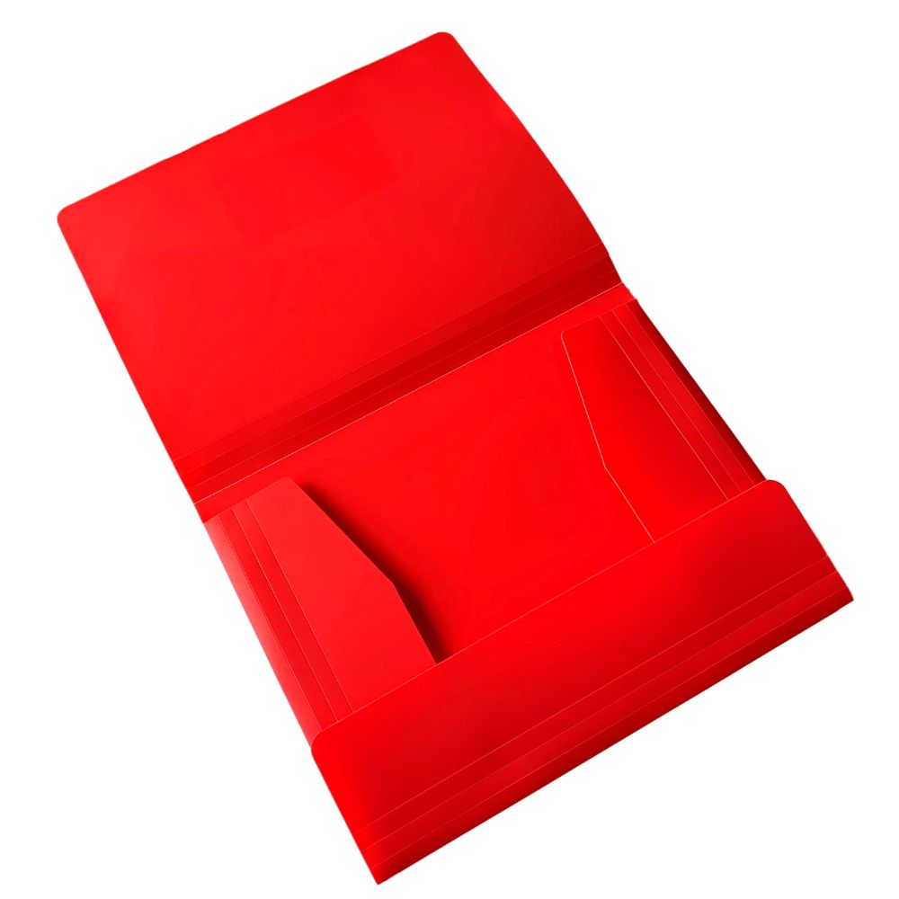 Janrax A4 Red 3 Flap Folder with Elasticated Closure