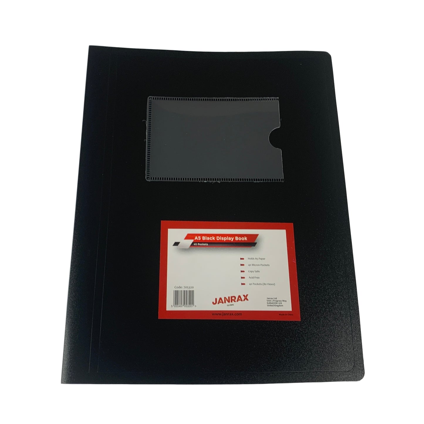 A5 Black Flexible Cover 40 Pocket Display Book