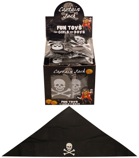 Pirate Bandana 74 x 29cm Black W/Skull Child