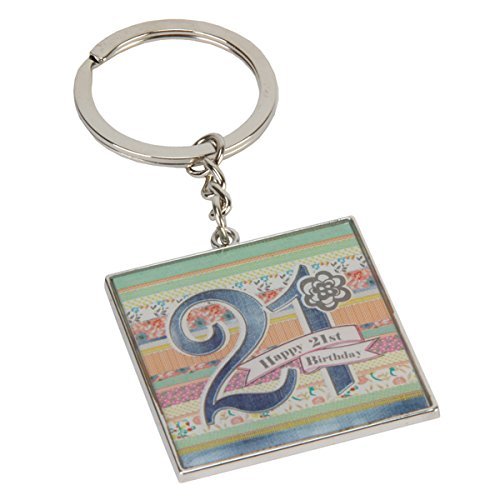 Laura Darrington Patchwork Collection Keyring - 21st Birthday