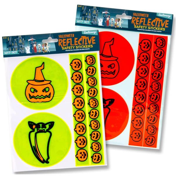 Pack of 4 Halloween High-visibility Reflective Safety Stickers by Emotionery