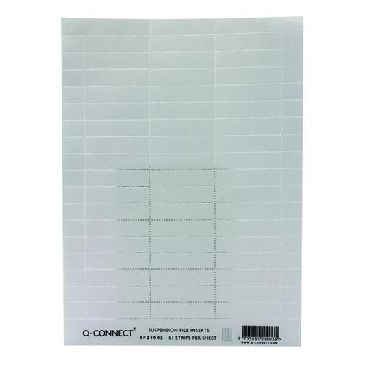 Pack of 51 Strips Insert White Suspension File