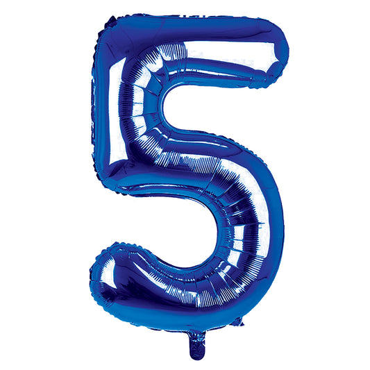 Giant Foil Dark Blue 5 Number Balloon