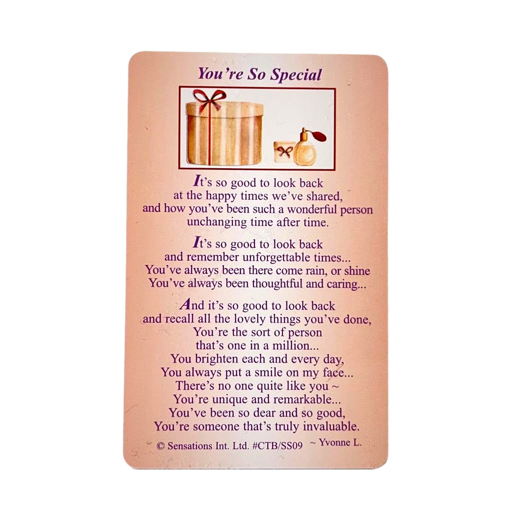 You`re So Special....Wallet Card (Sentimental Keepsake Wallet / Purse Card)