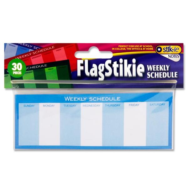 30 Sheets Flagstickie Weekly Schedule Stickey Notes